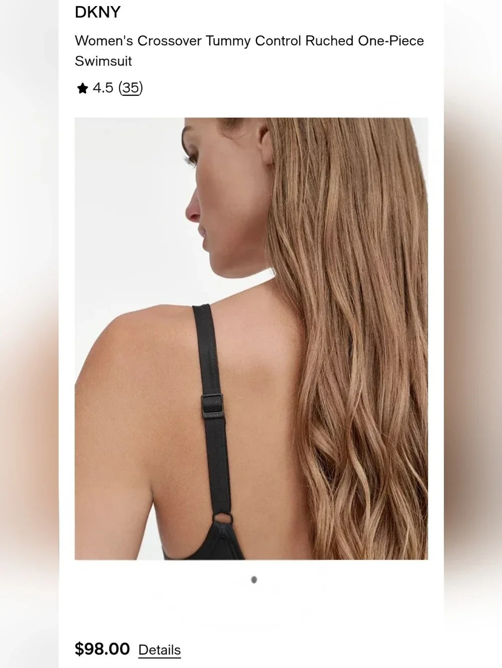 DKNY tummy control - Black Crossover One Piece - S - Picture 7 of 8